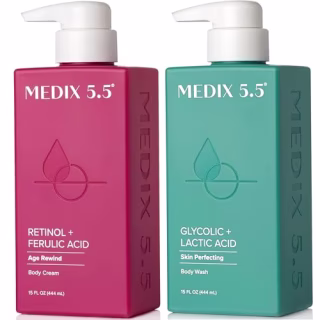 Medix 5.5 Exfoliating Body Wash Cleanser + Moisturizing Body Cream Duo