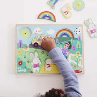 Melissa & Doug Ms. Rachel Wooden Song Peg Puzzle