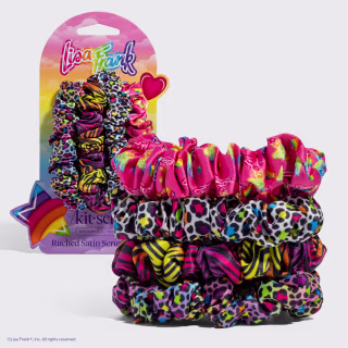 Lisa Frank x Kitsch Ruched Satin Scrunchies