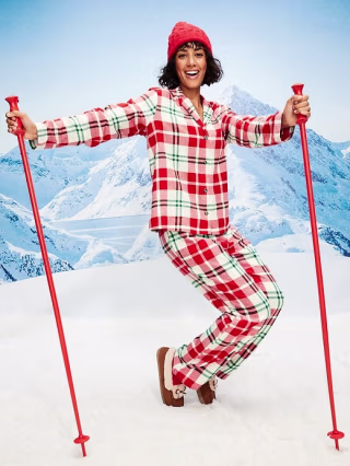 Plaid Flannel Pajama Pant Set for Women