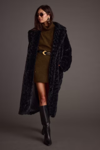 12th Tribe Sasha Black Floor Length Coat