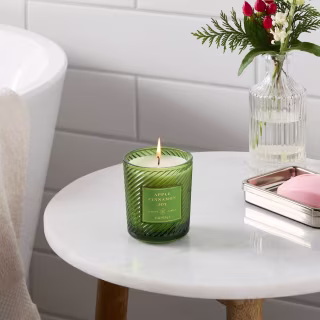 Threshold Swirled Glass Jar Candle