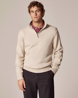 J.Crew Heritage Cotton Half-zip Sweater