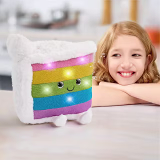 FAO Schwarz Glow Brights Plush LED with Sound Rainbow Cake Toy