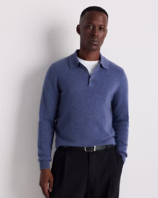 Quince Mongolian Cashmere Polo Sweater