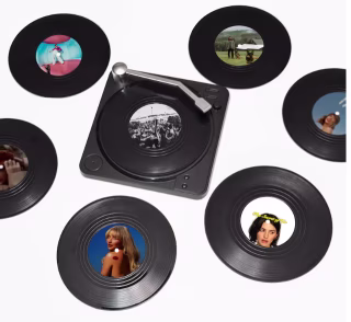 Vinyl Record Coasters Custom Music Album Set