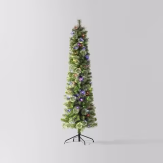Wondershop Pre-Lit Dual Color Slim Virginia Pine Artificial Christmas Tree (6.5 Foot)
