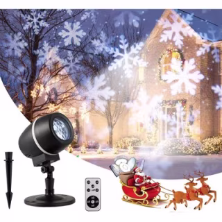 Costway Christmas Rotating Snowfall Projection Lights with Remote Control for Party