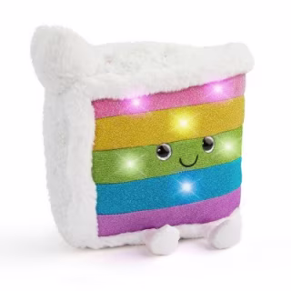 FAO Schwarz Glow Brights Plush LED with Sound Rainbow Cake Toy