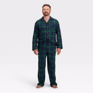 Wondershop Men's Plaid Flannel Long Sleeve Holiday Family Pajamas