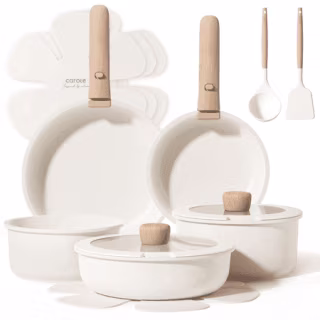 Carote 15 Pcs Nonstick Cookware Sets, Granite Non Stick Pots and Pans 