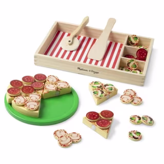 Melissa & Doug Wooden Pizza Party Play Food Set