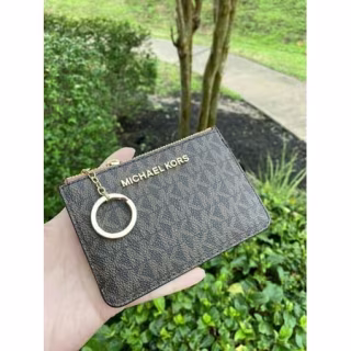 Michael Kors Jet Set Travel Small Leather Top Zip Coin Pouch