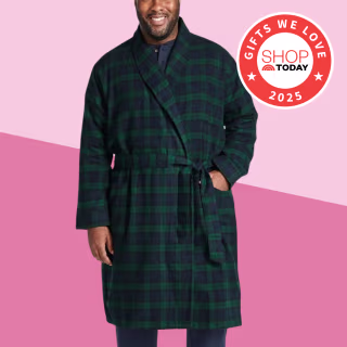 L.L.Bean Men's Scotch Plaid Flannel Robe