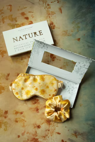 Silk & Willow Silk Sleep Eye Mask & Hair Scrunchie Set