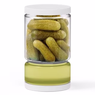 Glass Pickle Jar with Strainer