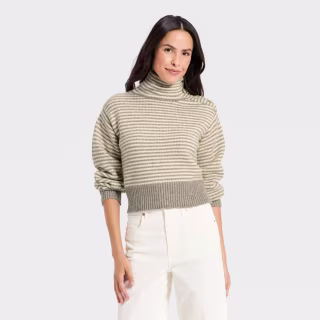 Universal Thread Long Sleeve Mock Turtleneck Button Pullover Sweater