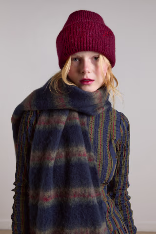 Damson Madder DM logo beanie