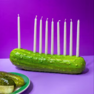 Handmade Pickle Menorah
