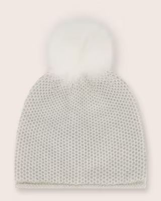 Sofia Cashmere Honeycomb Hat With Pom