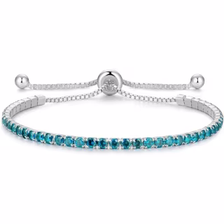 Anna Zuckerman Signature Adjustable Bolo Bracelet in Blue Topaz