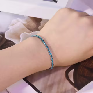 Anna Zuckerman Signature Adjustable Bolo Bracelet in Blue Topaz