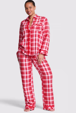 Victoria's Secret PINK Flannel Long Pajama Set