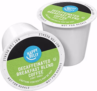 Amazon Brand Happy Belly Decaf Light Roast Coffee Pods