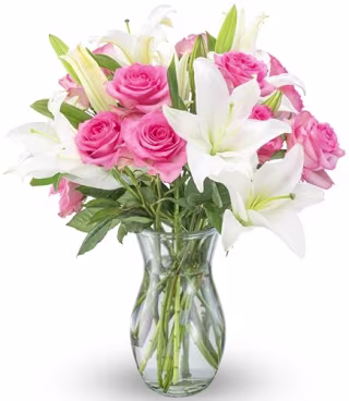 Benchmark Bouquets Oriental Lilies & Pink Roses