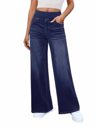 DLOODA Women's Wide Leg Jeans