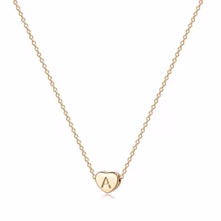 Fettero Gold Initial Heart Necklace