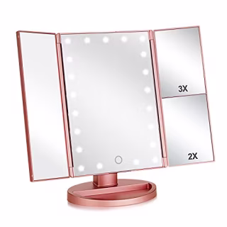 Flymiro Tri-zfold Lighted Vanity Makeup Mirror