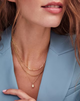 Kendra Scott Mini Elisa Gold Triple Strand Necklace