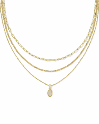 Kendra Scott Mini Elisa Gold Triple Strand Necklace