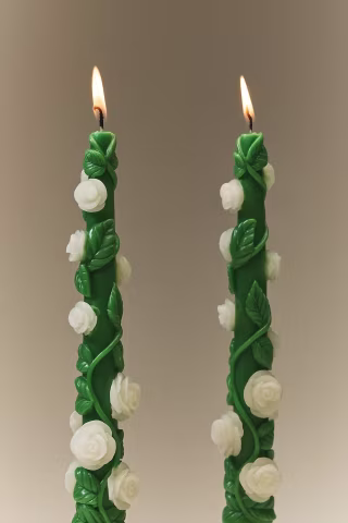 Rose Vine Taper Candles