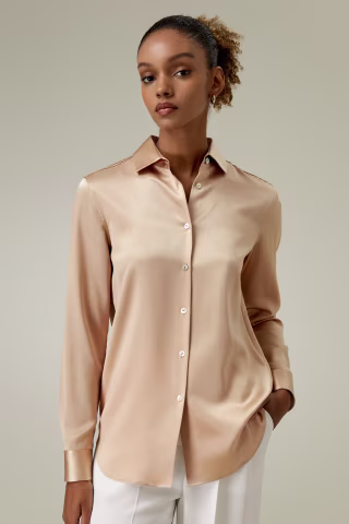 Lilysilk Spread Collar Silk Shirt