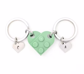 Lego Heart Keychain Set
