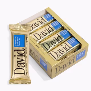 David Protein Chocolate Chip Cookie Dough Bars (28 Grams Protein, 12 Bars)