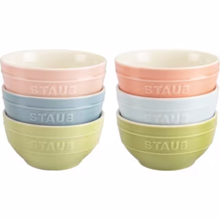 Staub Ceramic Small Universal Bowl Set in Macaron Pastels (6 Piece)