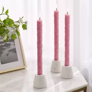 Threshold Valentine's Taper Candle Set Rose Pink (4 Pack)