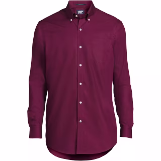 Lands' End Men's Long Sleeve Buttondown No Iron Broadcloth Shirt