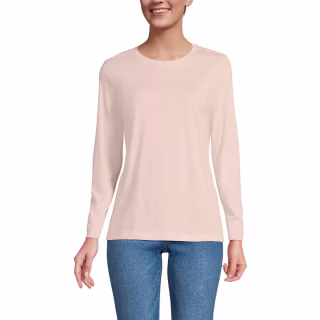 Lands' End Supima Cotton Long Sleeve Crewneck T-Shirt