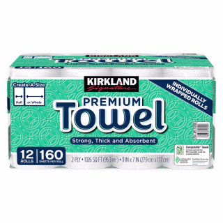 Kirkland Signature Paper Towels, 2-Ply (12 Rolls)