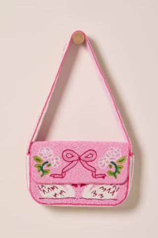 Swan Beaded Shoulder Bag