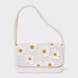 A New Day Embellished Beaded Flap Shoulder Bag