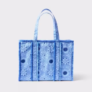 Roller Rabbit x Target Star Medallion Fringe Canvas Tote Bag