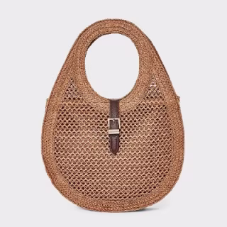 A New Day Straw Oval Shoulder Bag