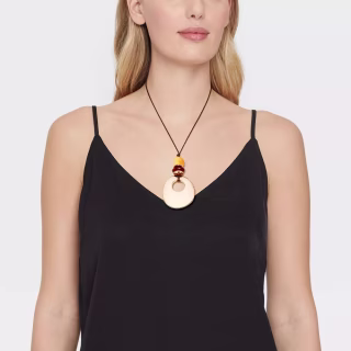 Universal Thread Semi-Precious Quartz Cord Pull Adjustable Pendant Necklace