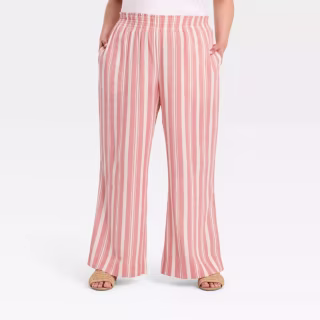 A New Day Linen Wide Leg Pull-On Pants