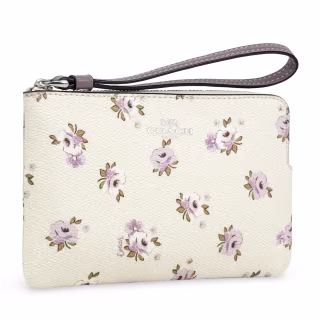Coach Small Corner Zip Crossgrain Leather Wristlet